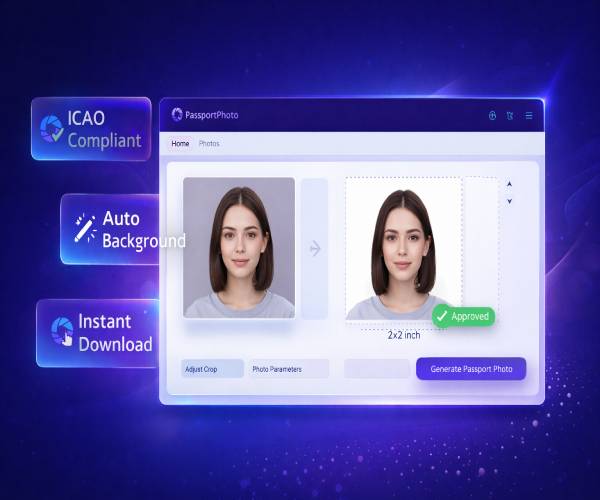 Passport Photo Generator Demo - Manual Cropping Tool